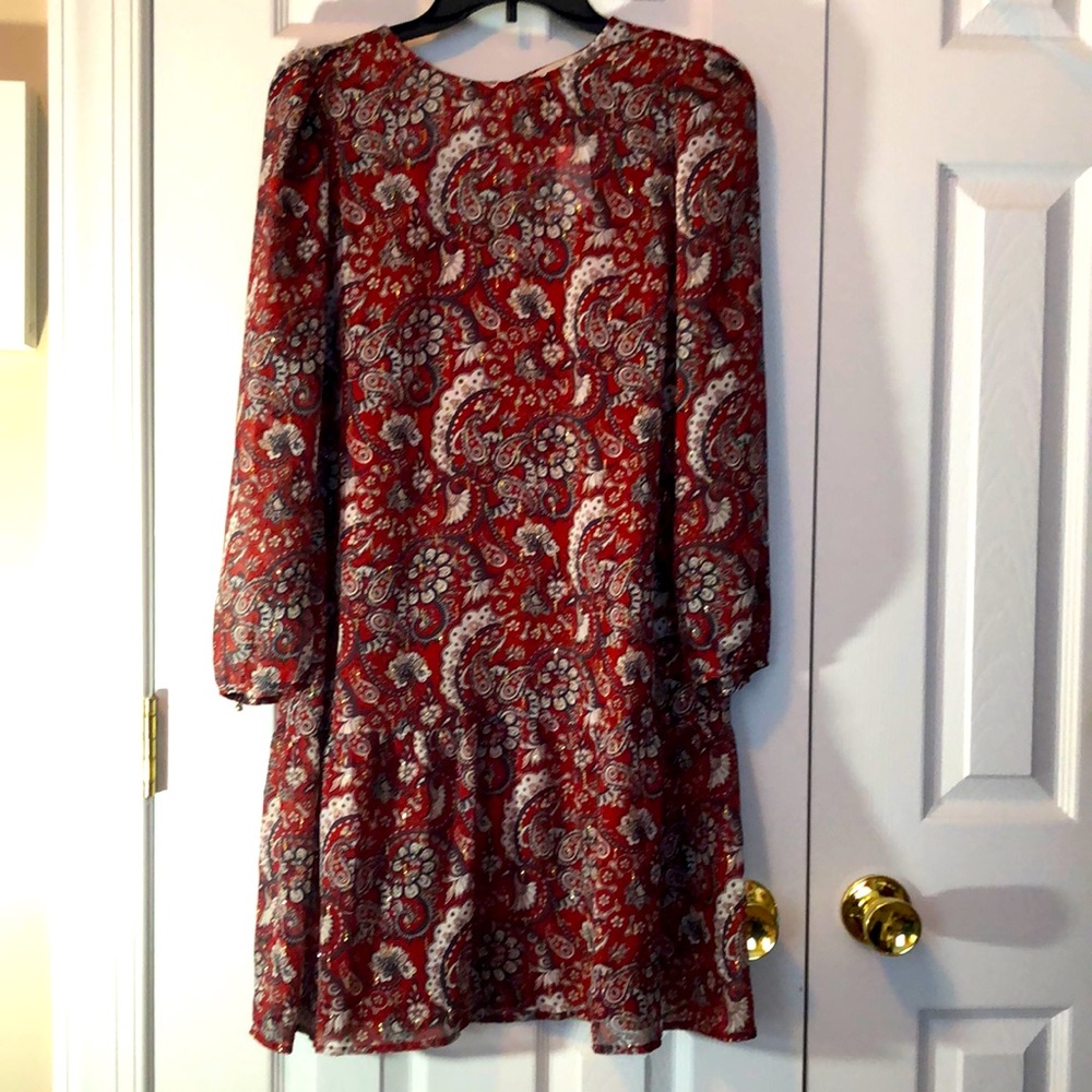 Loft NWT, Dress w/Flecks of Gold Shimmer! Fully Lined, Sz-S, Rust/Red-Gorgeous!!